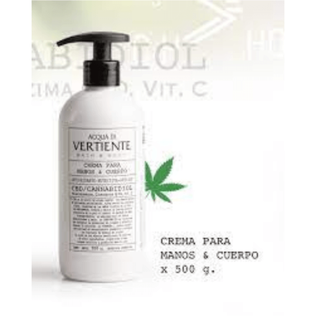 VERTIENTE CREMA PARA MANOS & CUERPO – CBD CANNABIDIOL 500GR.