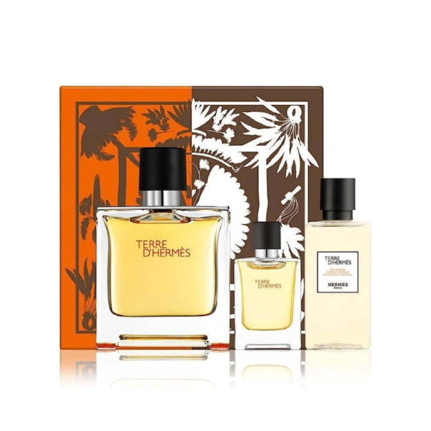 TERRE D’HERMES PARFUM PURE 75ML + 5ML + HAIR AND BODY SHOWER GEL