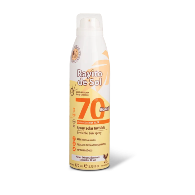 RAYITO DE SOL PROTECTOR SOLAR SPRAY CONTINUO INVISIBLE FPS 70 – 170ML