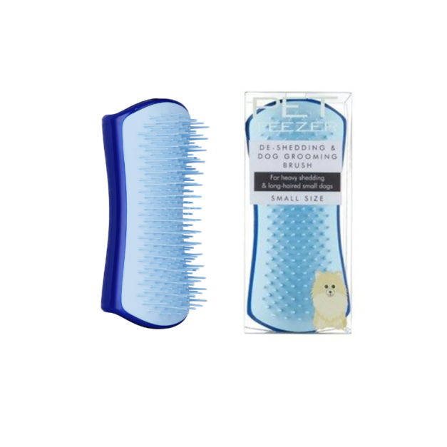 PET TEEZER DE-SHADDING & DOG GROOMING BRUSH – SMALL SIZE