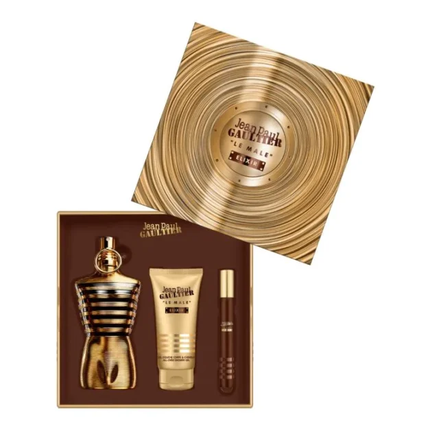 LE MALE ELIXIR JEAN PAUL GAULTIER PARFUM 125ML + 10ML + SHOWER GEL