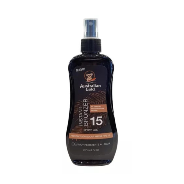 AUSTRALIAN GOLD SPF 15 SPRAY GEL W.BRONZER 237 ml.