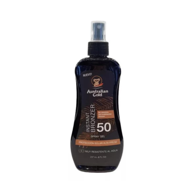 AUSTRALIAN GOLD SPF 50 SPRAY GEL W.BRONZER 237 ml.