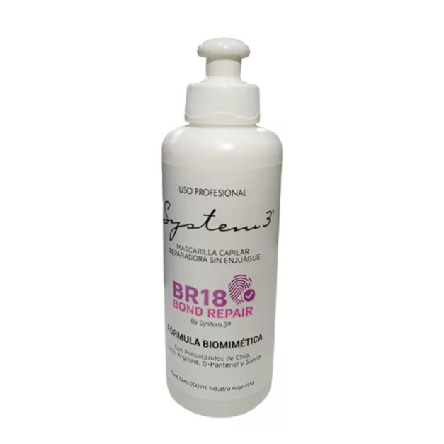 SYSTEM 3 MASCARILLA CAPILAR REPARADORA SIN ENJUAGUE – BR18 BOND REPAIR 200ml